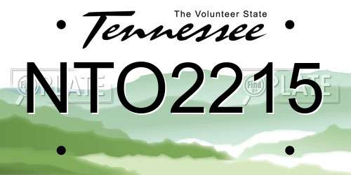 NTO2215 Tennessee License Plate