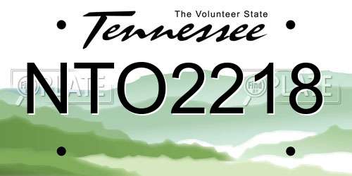 NTO2218 Tennessee License Plate