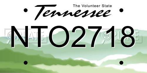 NTO2718 Tennessee License Plate
