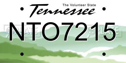 NTO7215 Tennessee License Plate