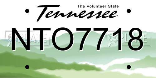 NTO7718 Tennessee License Plate