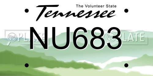 NU683 Tennessee License Plate