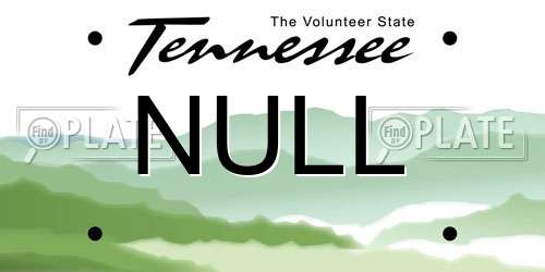 NULL Tennessee License Plate
