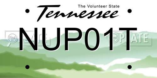 NUP01T Tennessee License Plate