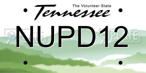 NUPD12 Tennessee License Plate