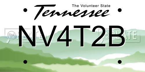 NV4T2B Tennessee License Plate