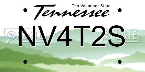 NV4T2S Tennessee License Plate