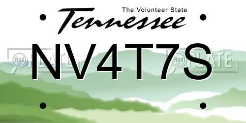 NV4T7S Tennessee License Plate