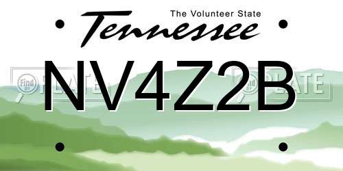 NV4Z2B Tennessee License Plate
