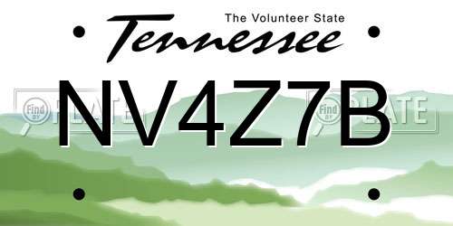 NV4Z7B Tennessee License Plate