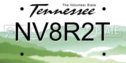 NV8R2T Tennessee License Plate