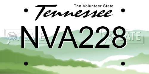 NVA228 Tennessee License Plate
