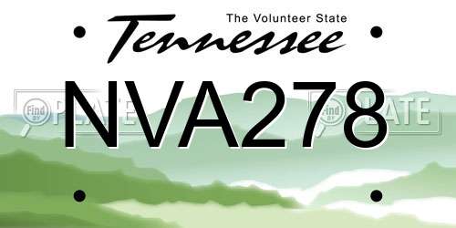 NVA278 Tennessee License Plate