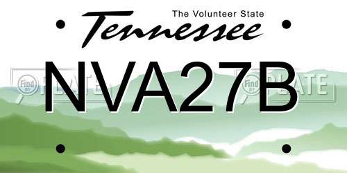 NVA27B Tennessee License Plate