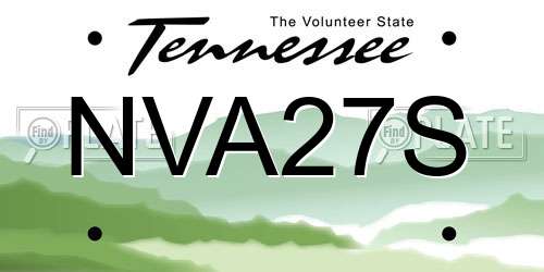 NVA27S Tennessee License Plate