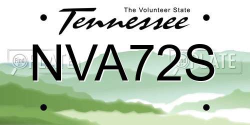 NVA72S Tennessee License Plate
