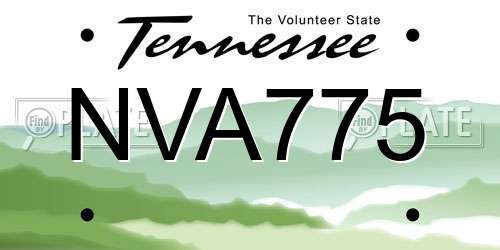 NVA775 Tennessee License Plate