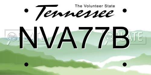 NVA77B Tennessee License Plate