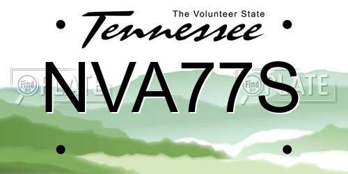 NVA77S Tennessee License Plate