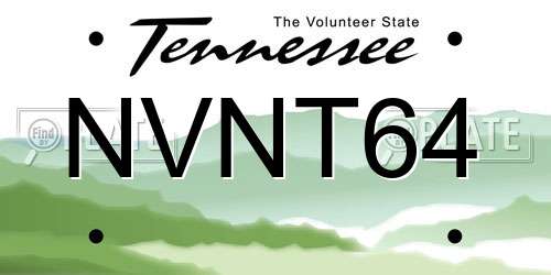 NVNT64 Tennessee License Plate