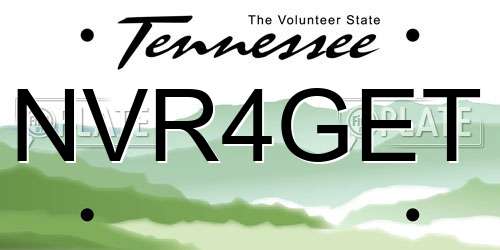 NVR4GET Tennessee License Plate