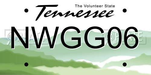 NWGG06 Tennessee License Plate