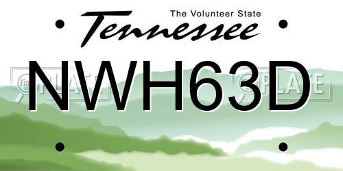 NWH63D Tennessee License Plate