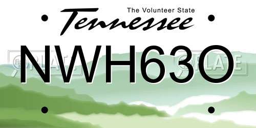 NWH63O Tennessee License Plate