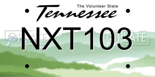 NXT103 Tennessee License Plate