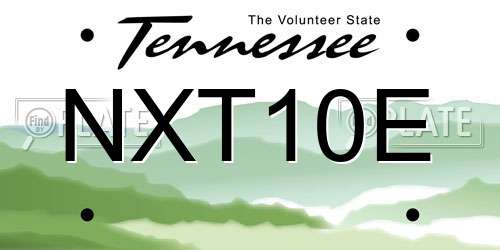 NXT10E Tennessee License Plate