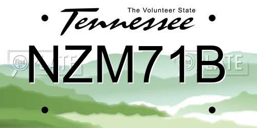 NZM71B Tennessee License Plate