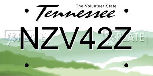 NZV42Z Tennessee License Plate