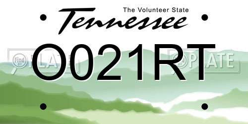 O021RT Tennessee License Plate