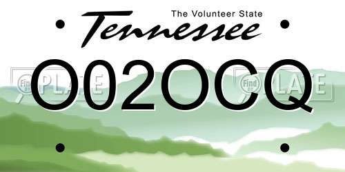 O02OCQ Tennessee License Plate
