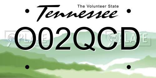 O02QCD Tennessee License Plate