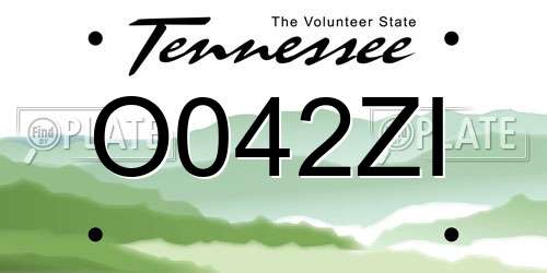 O042ZI Tennessee License Plate