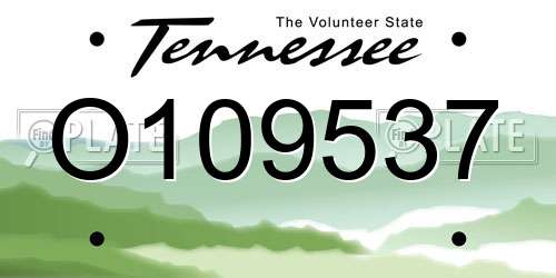 O109537 Tennessee License Plate