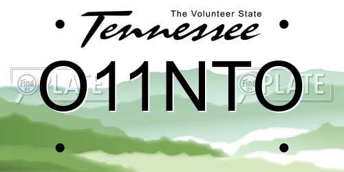 O11NTO Tennessee License Plate