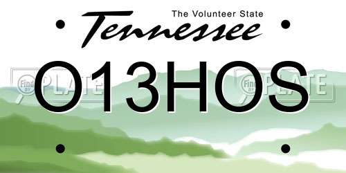 O13HOS Tennessee License Plate