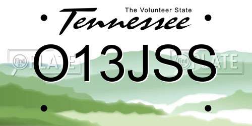 O13JSS Tennessee License Plate
