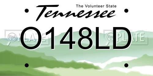 O148LD Tennessee License Plate