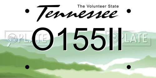 O155II Tennessee License Plate