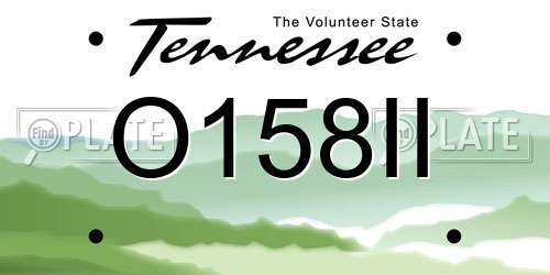 O158II Tennessee License Plate