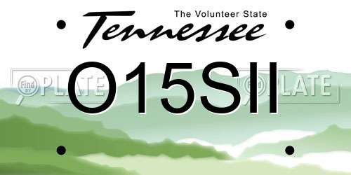 O15SII Tennessee License Plate