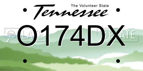 O174DX Tennessee License Plate