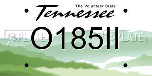 O185II Tennessee License Plate
