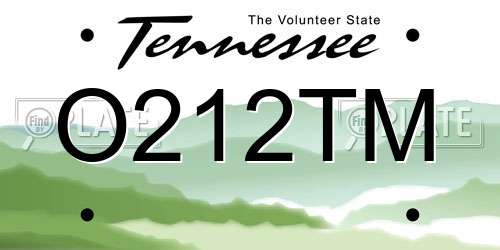 O212TM Tennessee License Plate
