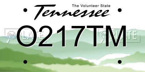 O217TM Tennessee License Plate