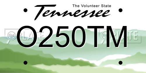 O250TM Tennessee License Plate