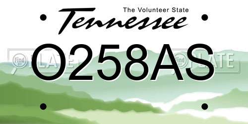 O258AS Tennessee License Plate